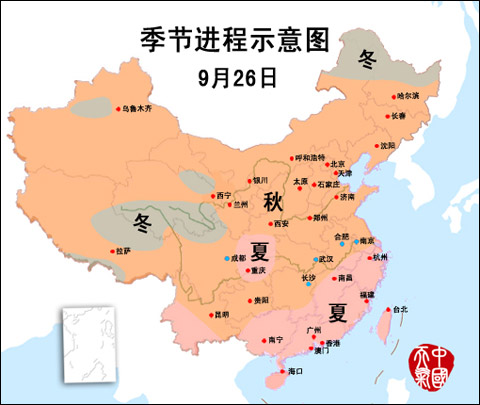 预计到9月26日,长沙,武汉,合肥,南京等长江中下游城市将集体入秋.