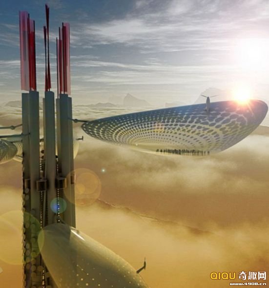 这座树形高塔的高度将接近1000英尺,观景台可沿着一条电磁轨道上下