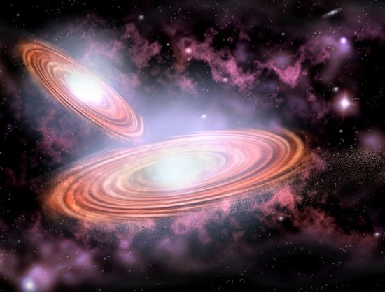 科学家发现星系中央心脏黑洞相互吞噬
