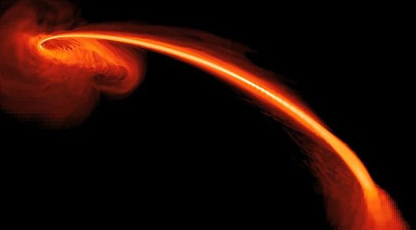 27亿光年外超大质量黑洞吞噬红巨星(图)