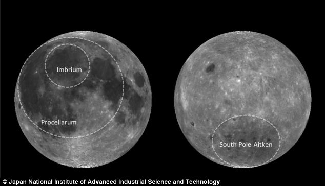 巨型小行星撞击月球产生地表巨大暗斑(图)